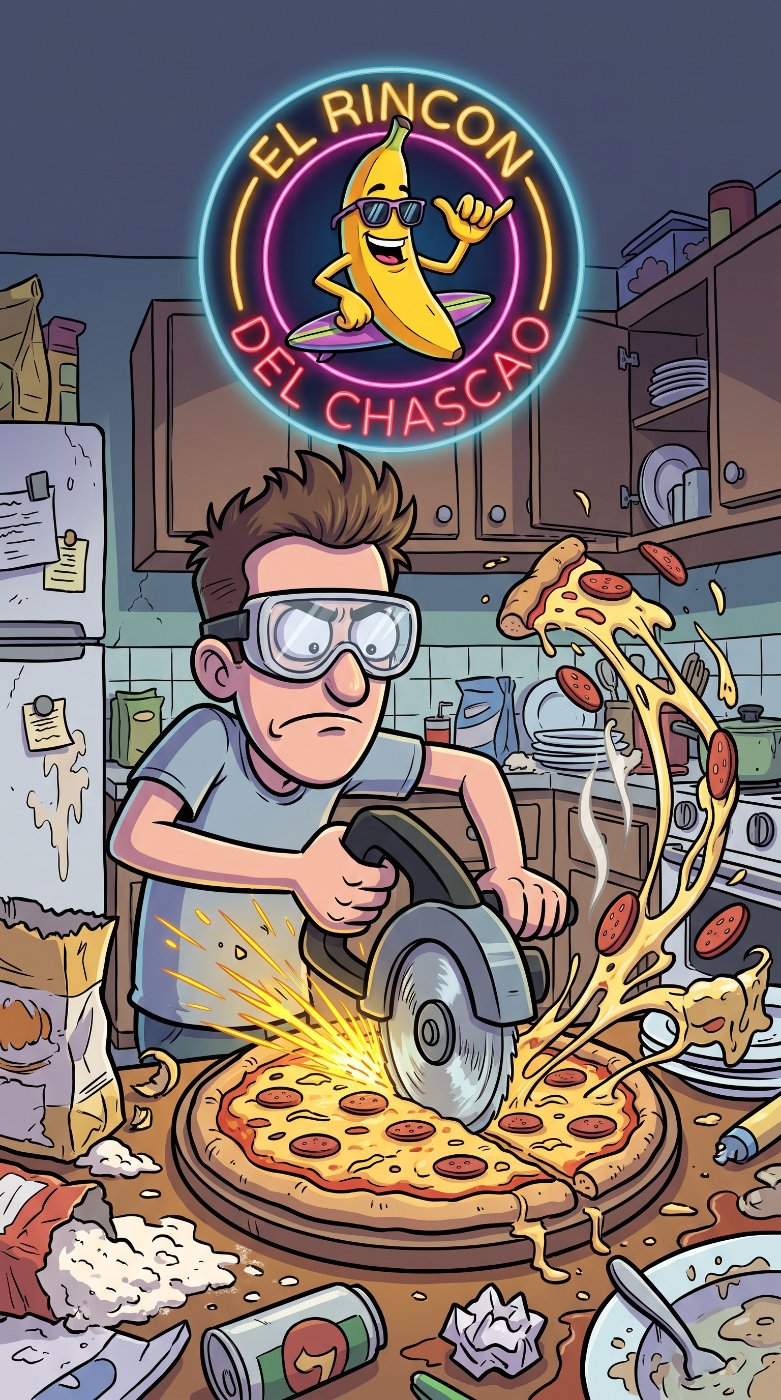 El cortapizzas con forma de sierra circular para el que quiere cortar la cena como si fuera una demolición controlada